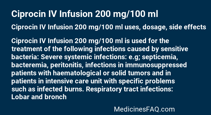 Ciprocin IV Infusion 200 mg/100 ml