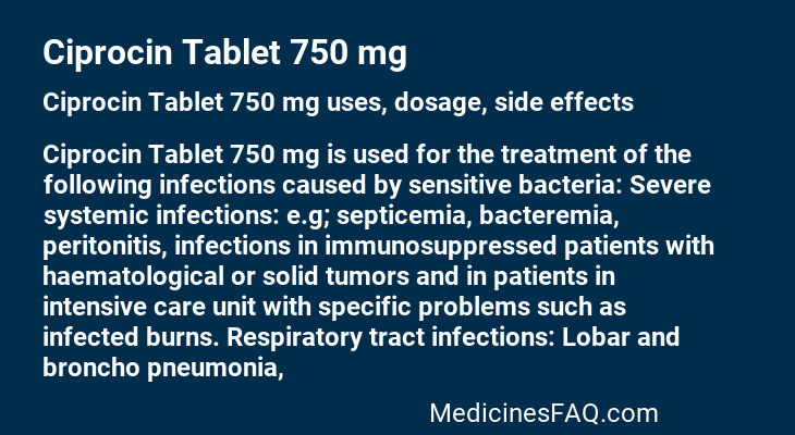 Ciprocin Tablet 750 mg