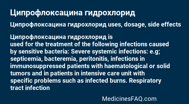 Ципрофлоксацина гидрохлорид