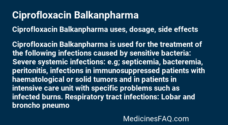 Ciprofloxacin Balkanpharma