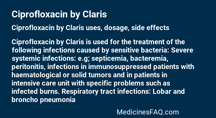 Ciprofloxacin by Claris