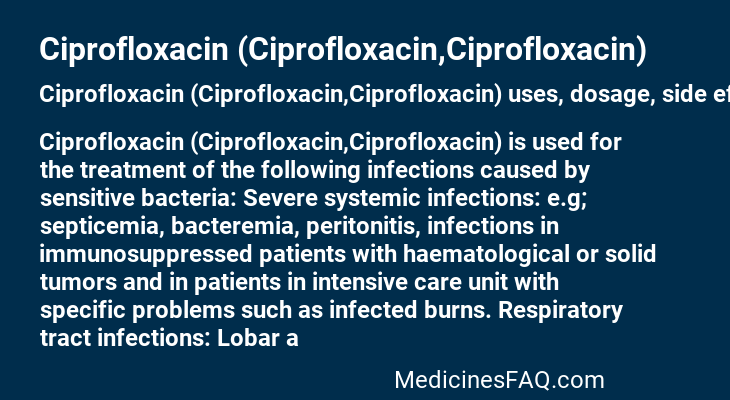 Ciprofloxacin (Ciprofloxacin,Ciprofloxacin)