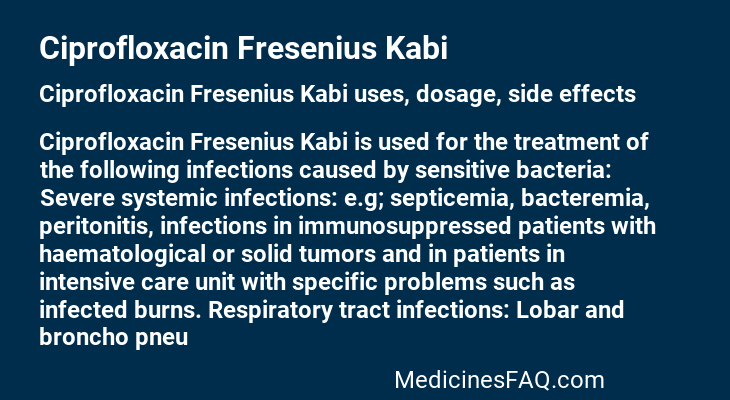 Ciprofloxacin Fresenius Kabi