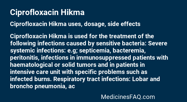 Ciprofloxacin Hikma