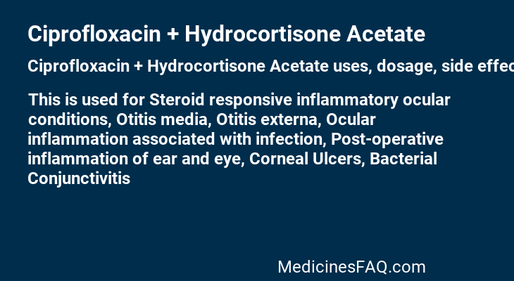 Ciprofloxacin + Hydrocortisone Acetate