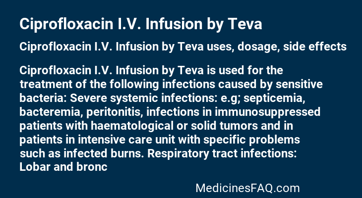 Ciprofloxacin I.V. Infusion by Teva