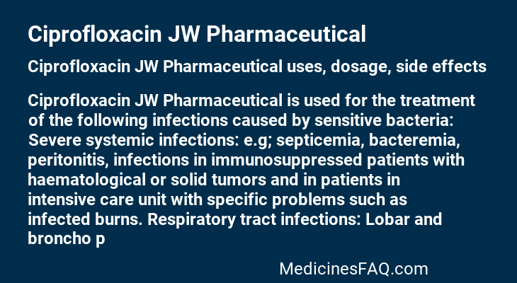 Ciprofloxacin JW Pharmaceutical