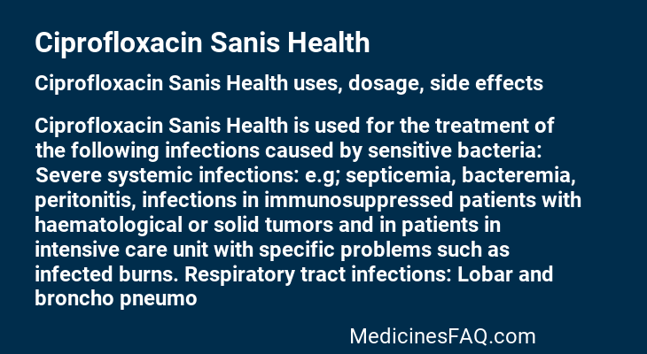 Ciprofloxacin Sanis Health