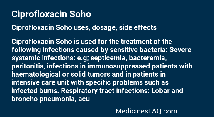 Ciprofloxacin Soho