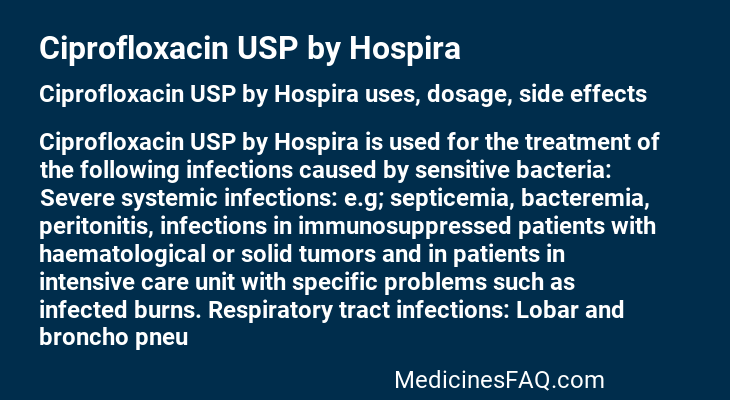 Ciprofloxacin USP by Hospira