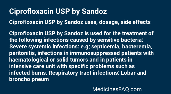 Ciprofloxacin USP by Sandoz