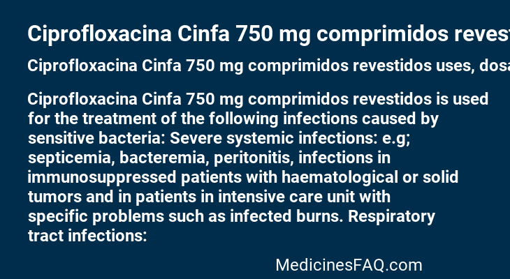 Ciprofloxacina Cinfa 750 mg comprimidos revestidos