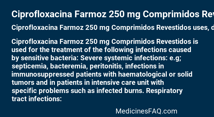 Ciprofloxacina Farmoz 250 mg Comprimidos Revestidos