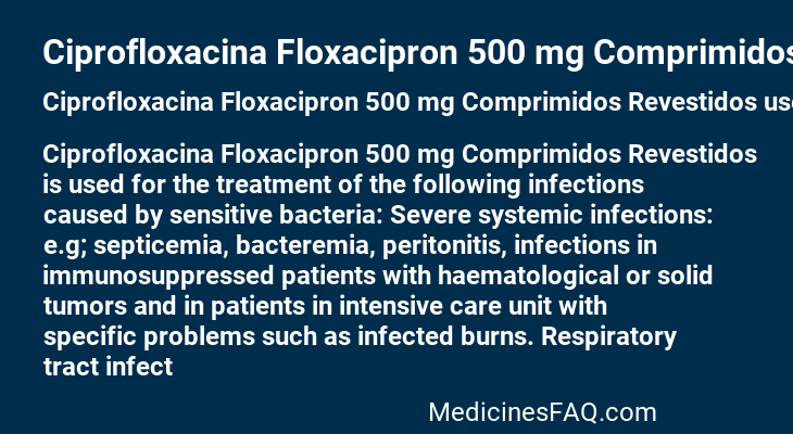 Ciprofloxacina Floxacipron 500 mg Comprimidos Revestidos