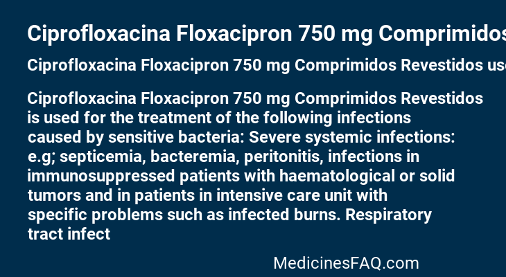 Ciprofloxacina Floxacipron 750 mg Comprimidos Revestidos