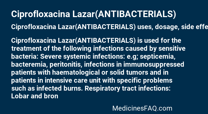 Ciprofloxacina Lazar(ANTIBACTERIALS)