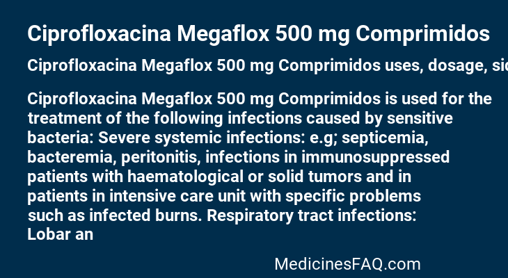 Ciprofloxacina Megaflox 500 mg Comprimidos