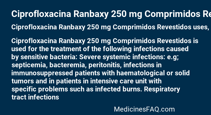 Ciprofloxacina Ranbaxy 250 mg Comprimidos Revestidos