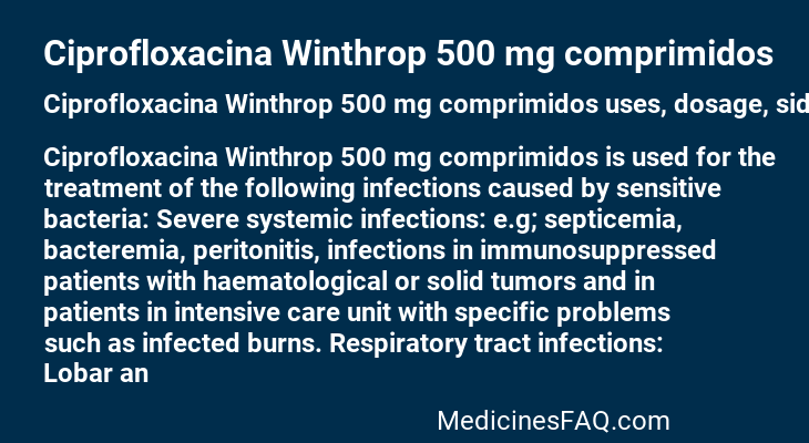 Ciprofloxacina Winthrop 500 mg comprimidos