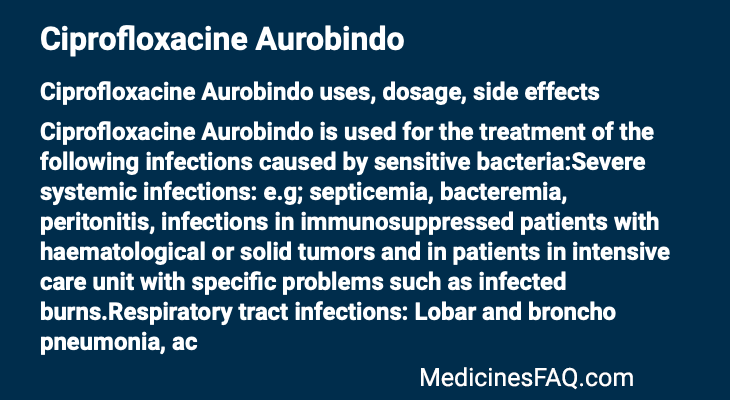 Ciprofloxacine Aurobindo