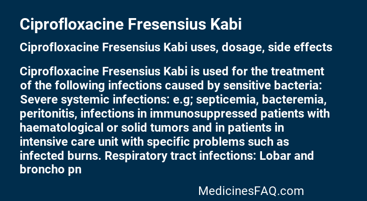 Ciprofloxacine Fresensius Kabi