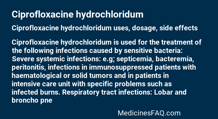 Ciprofloxacine hydrochloridum