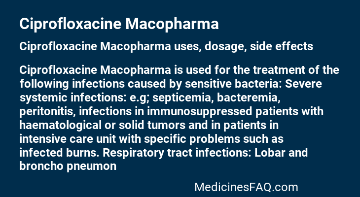 Ciprofloxacine Macopharma