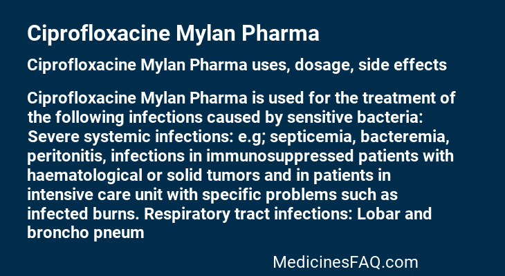 Ciprofloxacine Mylan Pharma