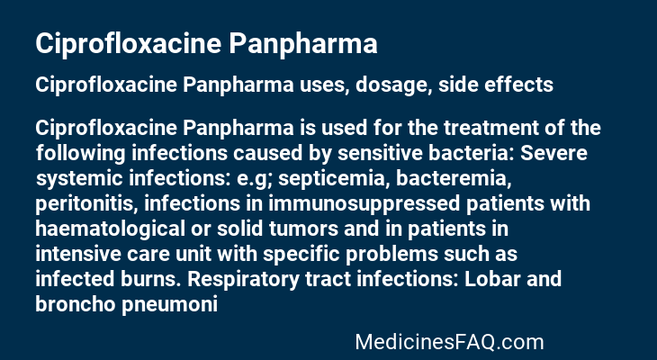 Ciprofloxacine Panpharma