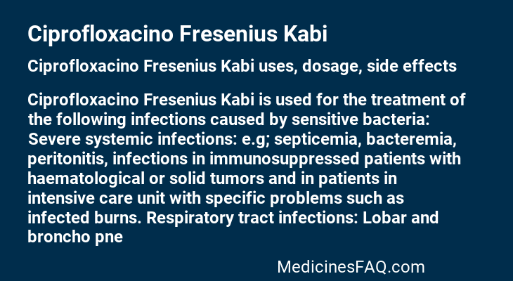 Ciprofloxacino Fresenius Kabi