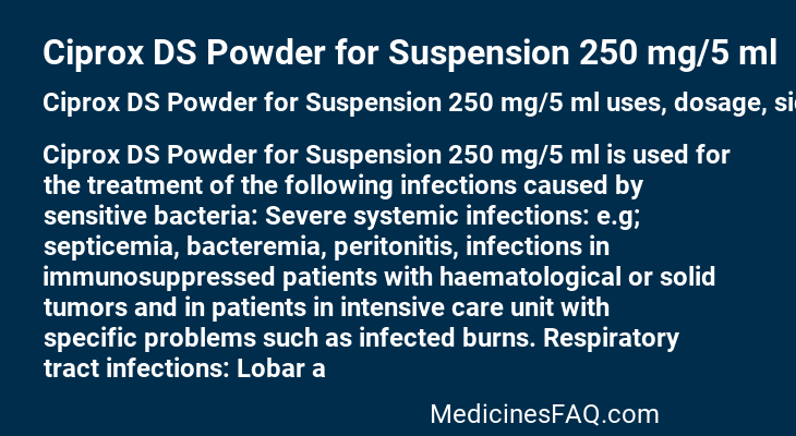 Ciprox DS Powder for Suspension 250 mg/5 ml