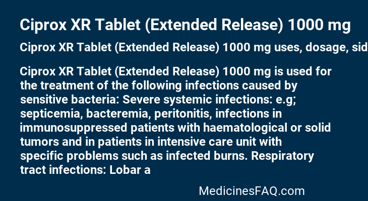 Ciprox XR Tablet (Extended Release) 1000 mg