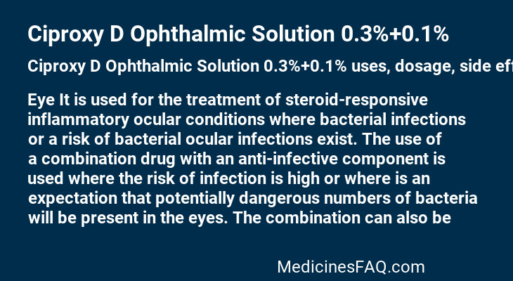 Ciproxy D Ophthalmic Solution 0.3%+0.1%