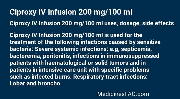 Ciproxy IV Infusion 200 mg/100 ml