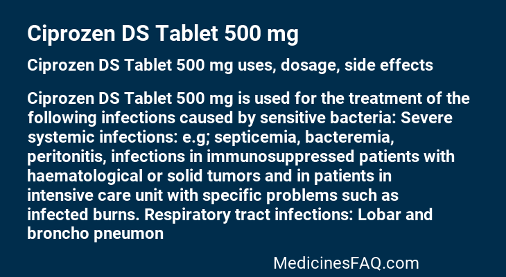 Ciprozen DS Tablet 500 mg