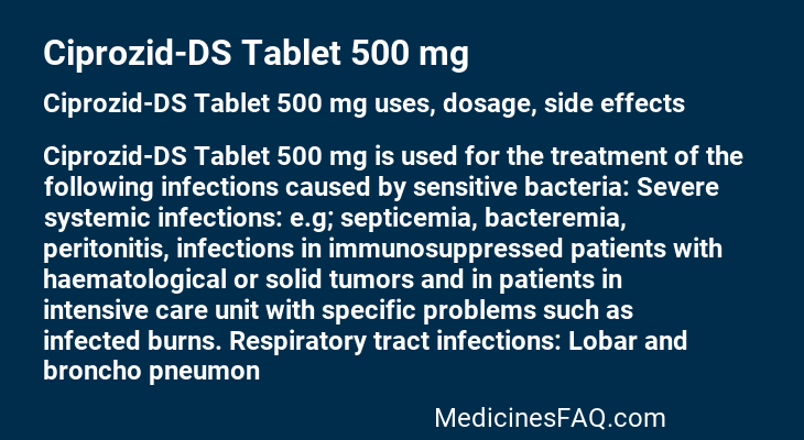 Ciprozid-DS Tablet 500 mg