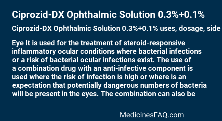 Ciprozid-DX Ophthalmic Solution 0.3%+0.1%