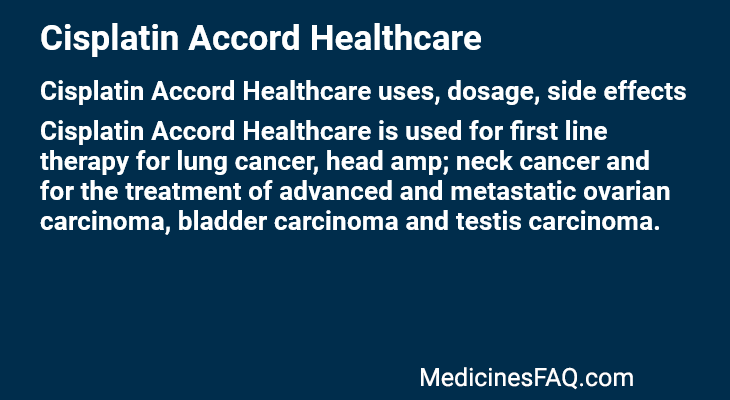 Cisplatin Accord Healthcare