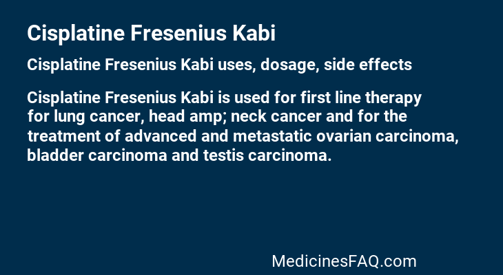 Cisplatine Fresenius Kabi