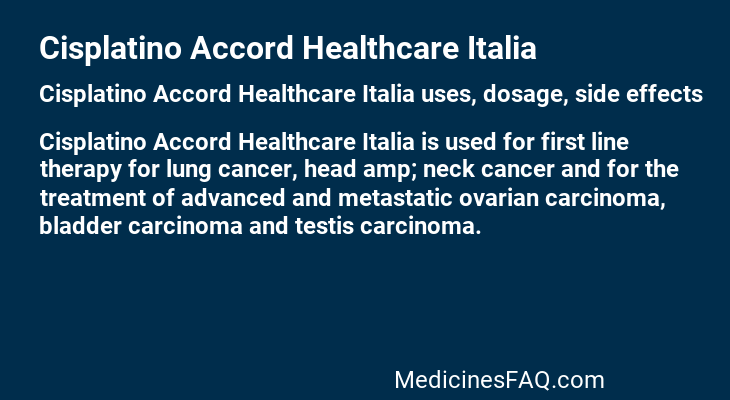 Cisplatino Accord Healthcare Italia