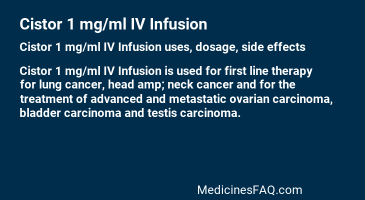 Cistor 1 mg/ml IV Infusion