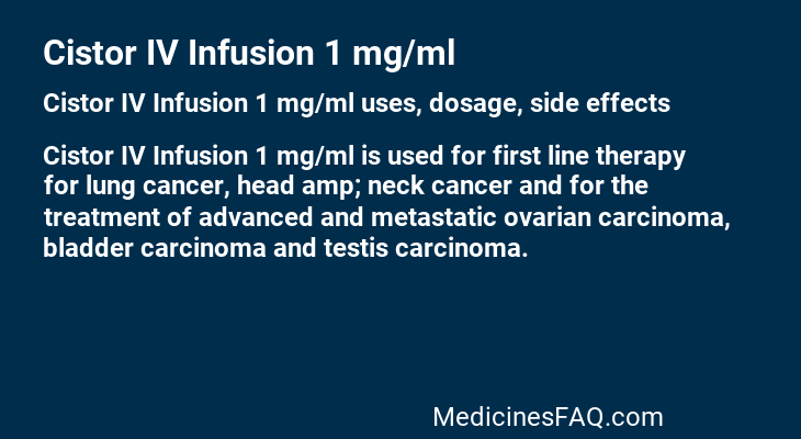 Cistor IV Infusion 1 mg/ml