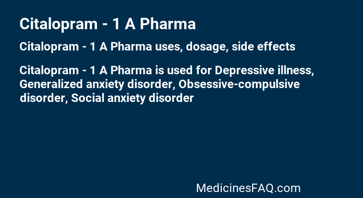 Citalopram - 1 A Pharma