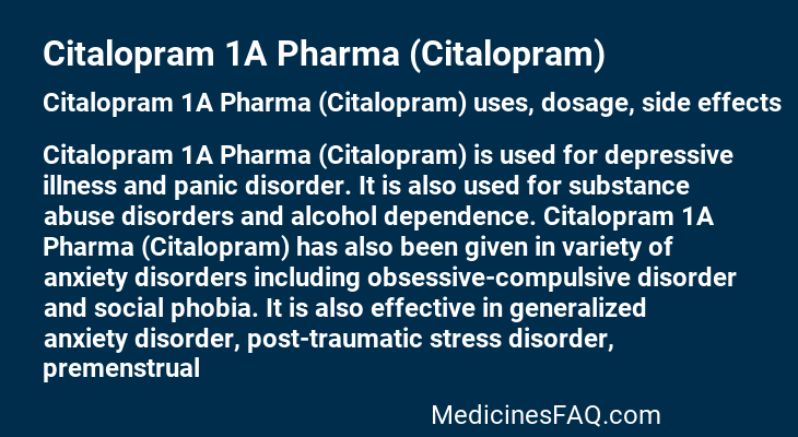 Citalopram 1A Pharma (Citalopram)