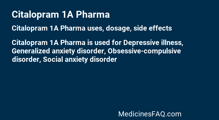 Citalopram 1A Pharma