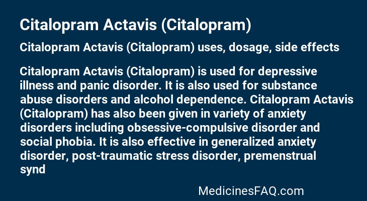 Citalopram Actavis (Citalopram)