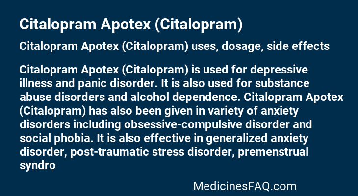Citalopram Apotex (Citalopram)