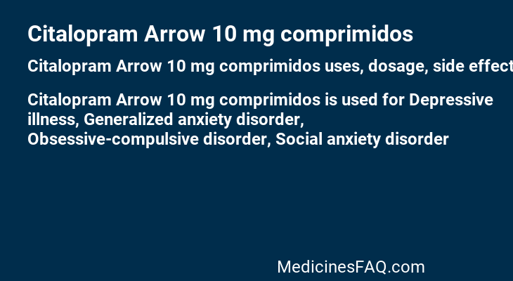 Citalopram Arrow 10 mg comprimidos