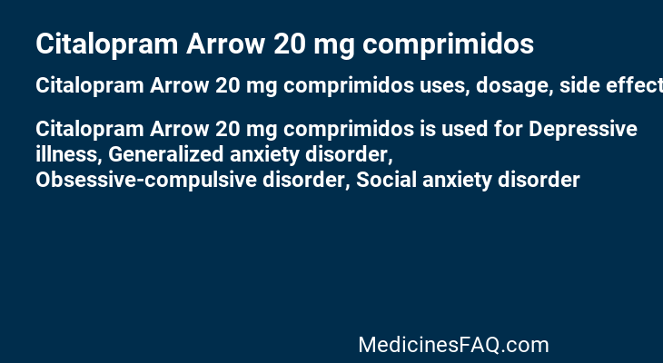 Citalopram Arrow 20 mg comprimidos