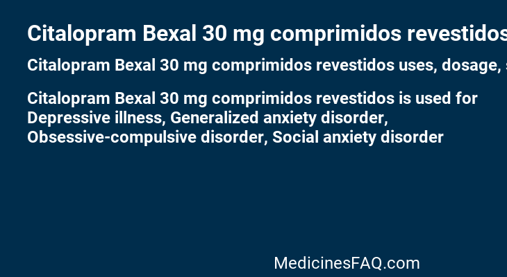 Citalopram Bexal 30 mg comprimidos revestidos